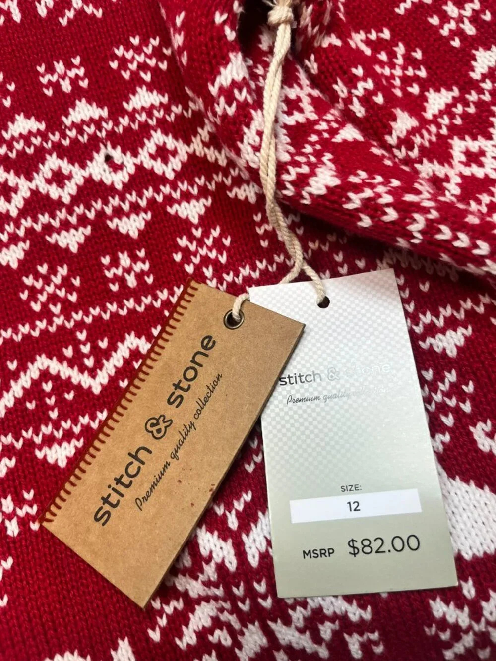 NWT Stitch & Stone Boys Size 12 Holiday Reindeer Fair Isle Sweater & Corduroy